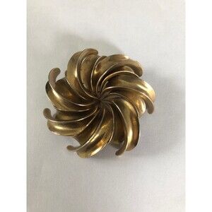 Large Pinwheel Vintage Brooch Swirled Gold Tone 1.75”
